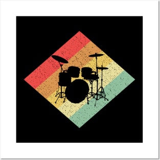 Retro Vintage 80s Drumming Gift For Drummers & Percussionists Posters and Art